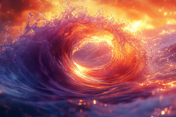 Spiral Ripples - Elegant Splash Waves Expanding in a Swirling Motion