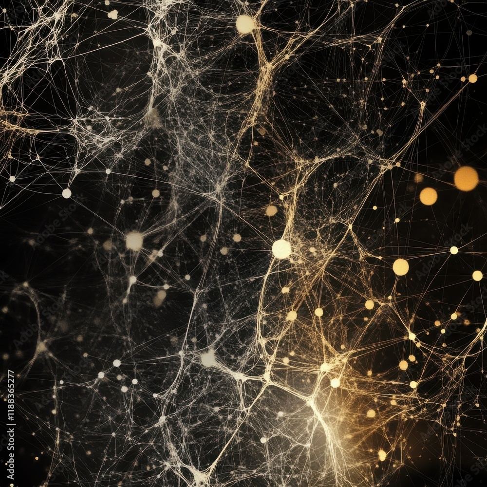 Poster an abstract visual representation of memories forming in the mind, with interconnected lines and dot