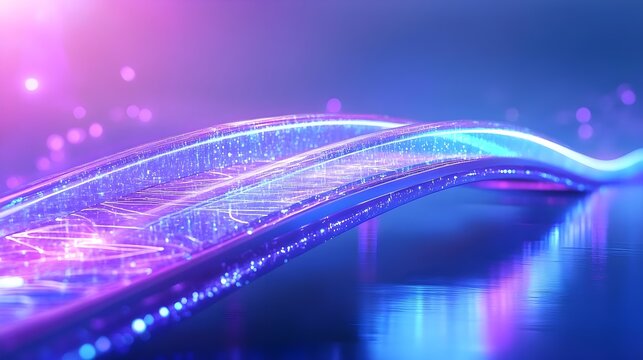 futuristic neon bridge, abstract tech background - neon and vibrant.