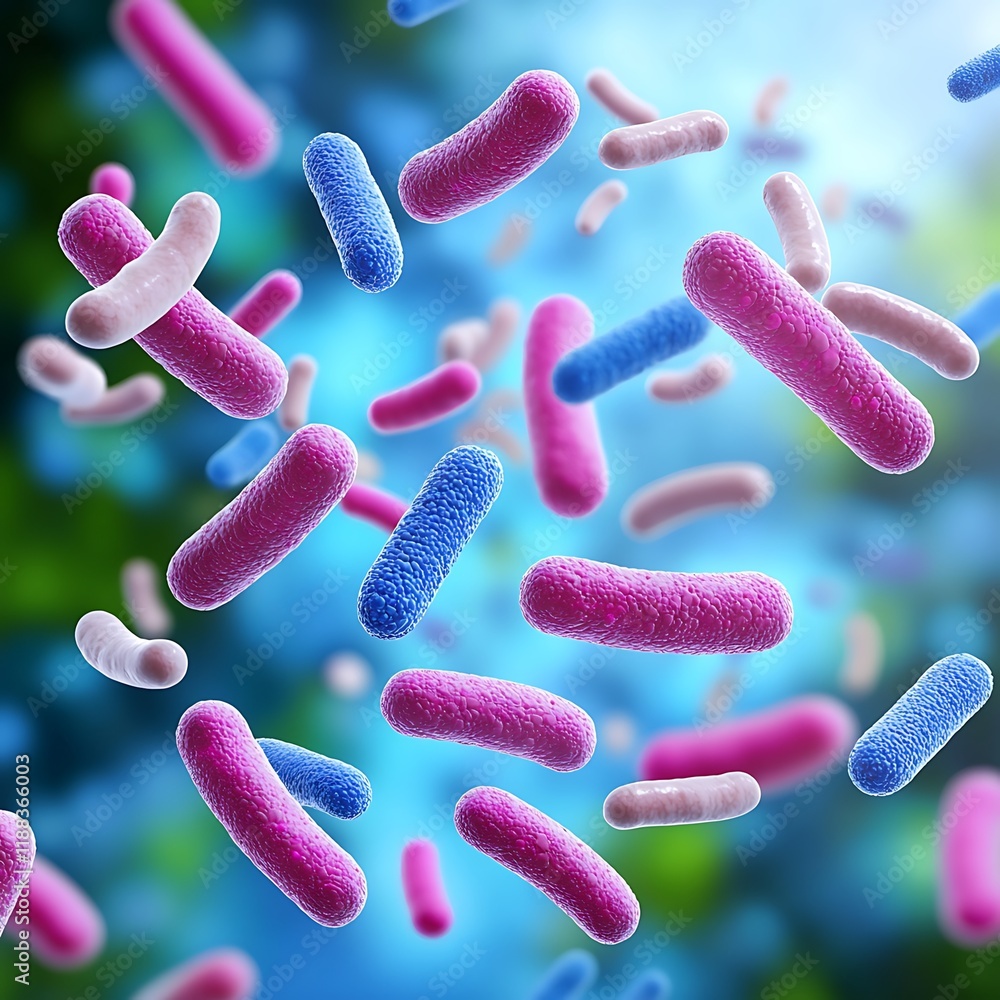 Poster exploring microbial diversity in nature science image vibrant environment