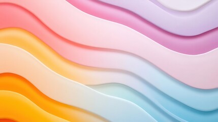 The abstract waveforms were inspired by sound, featuring vibrant curves and ripples in a beautiful gradient of rainbow tones.