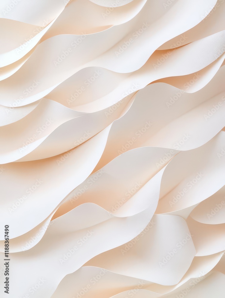 Poster abstract paper textures with clean, layered folds and neutral tones, creating minimalist depth and t