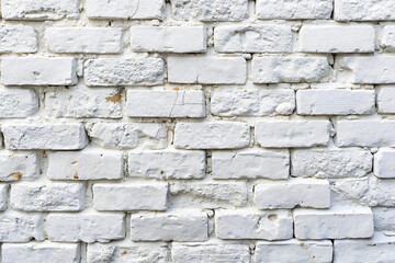 Obraz premium White brick wall with rustic texture