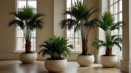 Obraz premium PNG Elegant indoor palm plant decor