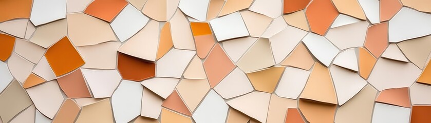 Abstract mosaic of earthy tones inspired by canyon landscapes, blending geometric patterns and natural colors
