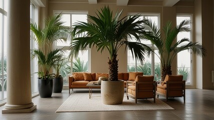 PNG Elegant indoor palm plant decor