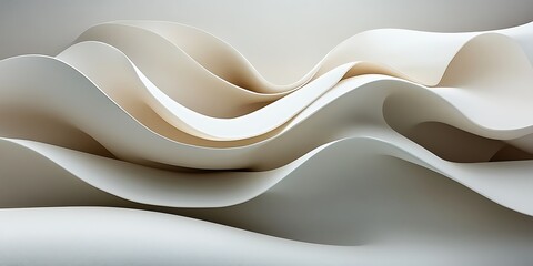 Obraz premium Abstract beige waves, flowing design, background texture, modern art, website banner