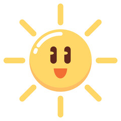 Cute Smiling Sun Graphic Illustration