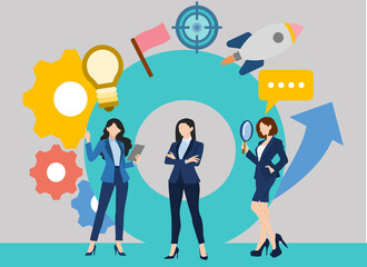 経営戦略を考えるイラスト