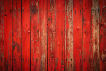 Rustic red wooden planks with weathered details