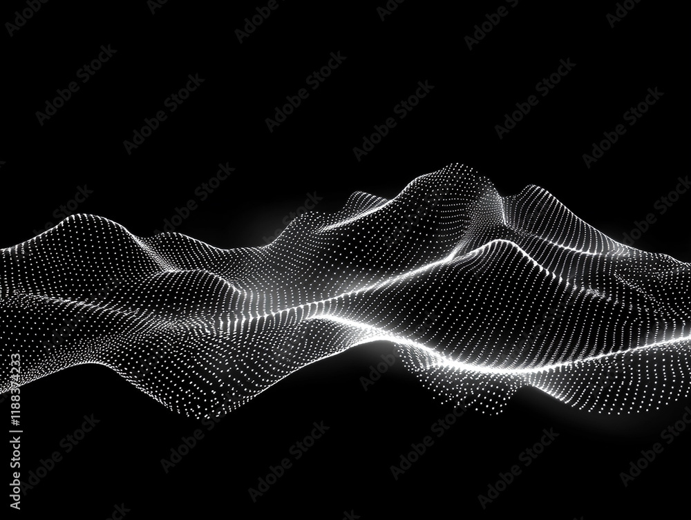 Poster dynamic wave patterns digital space abstract visuals futuristic environment close-up view innovative