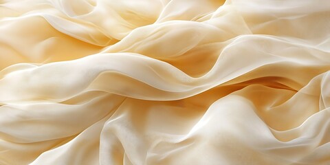 Obraz premium Draped cream silk fabric, soft folds, luxurious texture, elegant background, website design