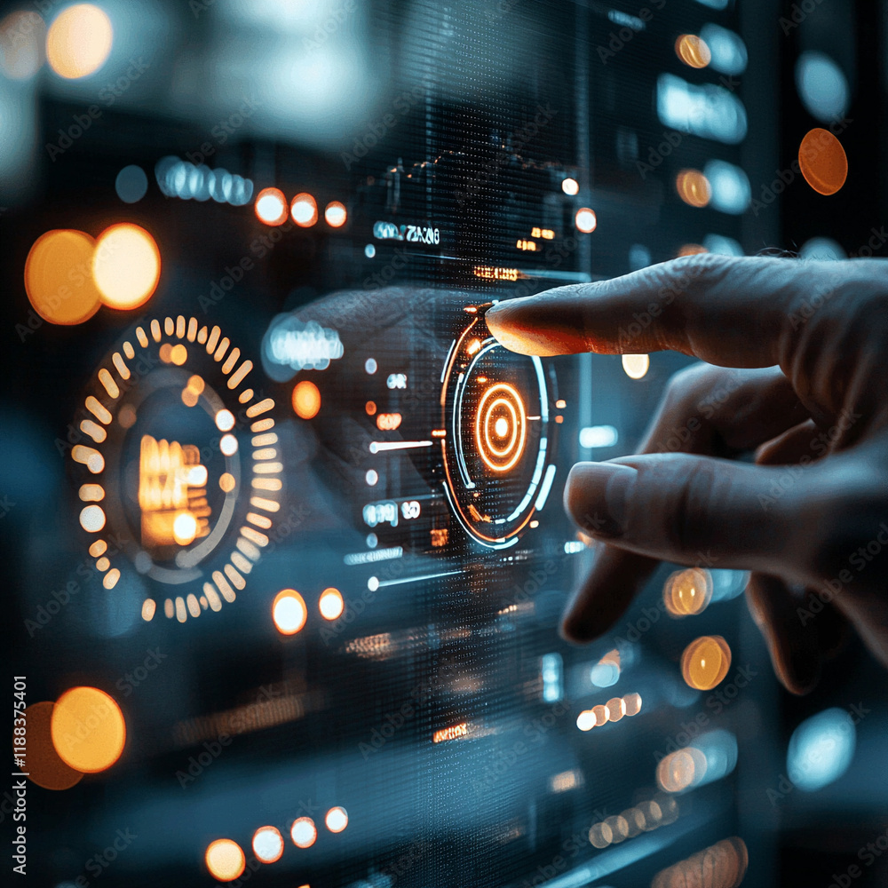 Poster ai-generated insights analyzing a digital marketing dashboard in a business environment closeup view