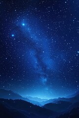 Fototapeta premium A starry night sky with the Milky Way, a mobile wallpaper with a dark blue background and white stars.