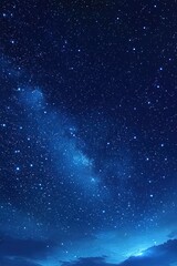 Fototapeta premium A starry night sky with the Milky Way, a mobile wallpaper with a dark blue background and white stars.