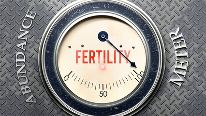 Fertility and Abundance that is hitting a full scale, showing a very high level of fertility, overload of it, too much of it. Maximum value, off the charts.  ,3d illustration