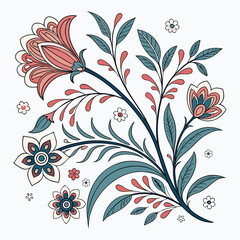 A drawing of a plant with flowers and leaves | Premium AI-generated vector.