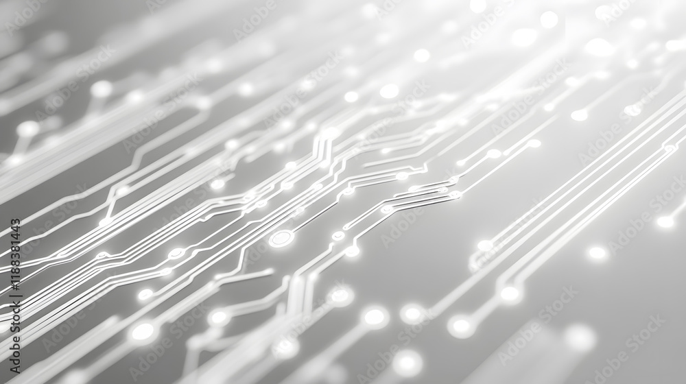 Poster abstract technology background with circuit lines and light points for digital, electronic, or futur