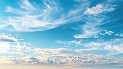 Obraz premium Soft Pastel Sky Blue Wallpaper with Subtle Cloud Patterns