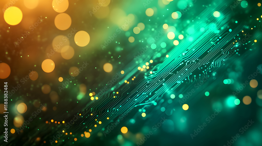 Poster abstract futuristic digital background with glowing lights and intricate circuit patterns showcasing