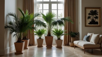 Fototapeta premium PNG Elegant indoor palm plant decor