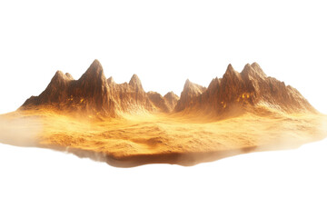 Surreal Alien Desert Landscape Featuring Floating Mountains and Glowing Elements