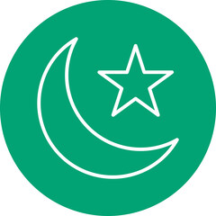 Harvest Moon line circle icon