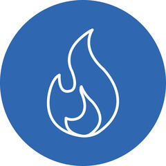 Fall Bonfire line circle icon