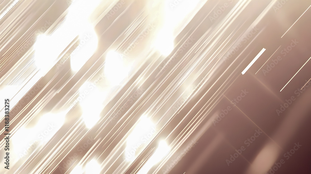 Poster abstract light streaks creating a dynamic sense of motion in warm golden hues with a blurred backgro