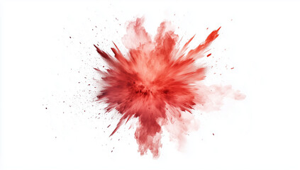 An explosion isolated on a white background, PNG file with a transparent background for post-effects, hyper-realistic, hyper-detailed, 3D render, no shadow.