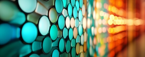 Close-up of Stock Market Display with Colorful Data and Blurred Background