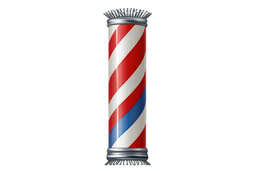 High-Quality Barber Pole Isolated on a Transparent Background for Creative Usage in Designs