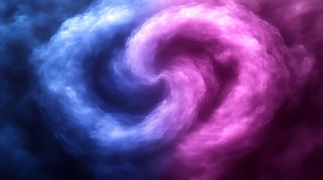 Abstract swirling blue and purple cosmic cloudscape