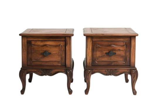 Modern Bedside Tables Isolated on a transparent Background for Interior Design Inspiration