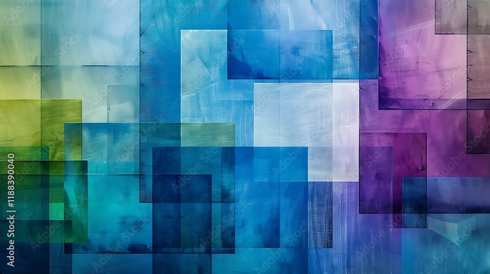 Aufkleber a bold abstract background featuring overlapping squares and rectangles in a harmonious palette of b