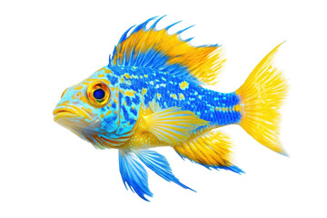 Stunning Bioluminescent Fish Isolated on a transparent Background for Scientific and Art Projects