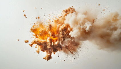 An fire explosion, isolated on a white background, high-resolution photography, insanely detailed.