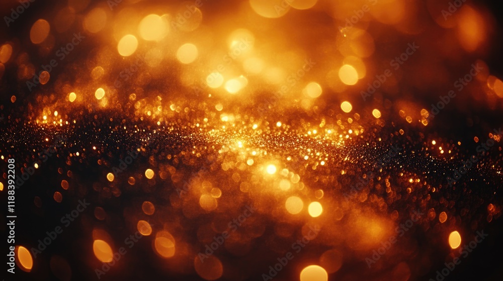 Aufkleber warm golden bokeh lights creating a mesmerizing abstract background