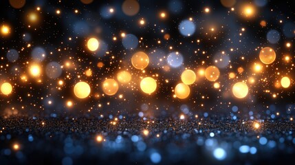 Fototapeta premium Glowing bokeh lights and sparkling background in warm tones