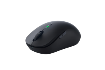 Bluetooth mouse isolated on a transparent background suitable for technology product displays