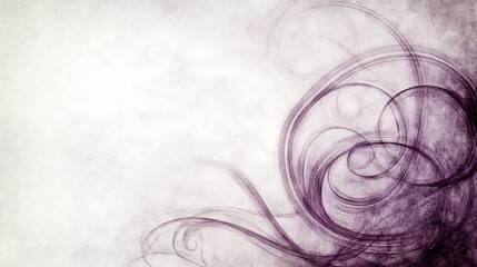 Abstract Swirling Purple Design On Pale Background
