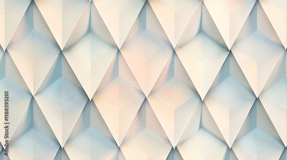 Poster a minimalistic abstract background with a repeating pattern of diamond shapes in soft pastel tones, 