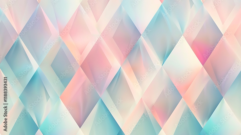 Poster a minimalistic abstract background with a repeating pattern of diamond shapes in soft pastel tones, 