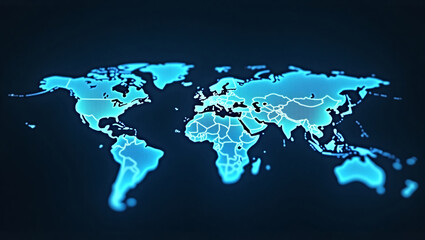 Obraz premium Global Business Network Concept with Digital Map.