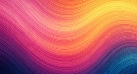 Obraz premium Abstract Wave Background: Vibrant, dynamic waves of pink, orange, yellow, and blue create an abstract background perfect for design projects needing a playful and energetic feel.