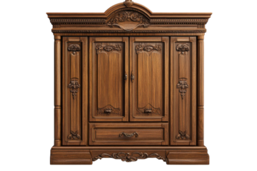 Modern cabinet design isolated on a transparent background for interior decoration ideas