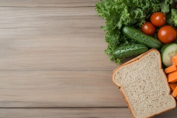 Healthy Lunchbox on Rustic Wood for National Pack Your Lunch Day, Earth Day, and Back to School