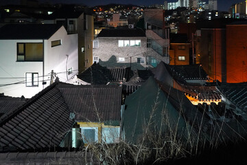 Beautiful traditional Korean wooden architecture, showcasing the elegance of Hanok style buildings.