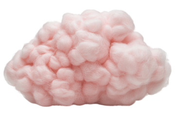 Fluffy pink cloud resembling cotton candy, whimsical and soft in appearance