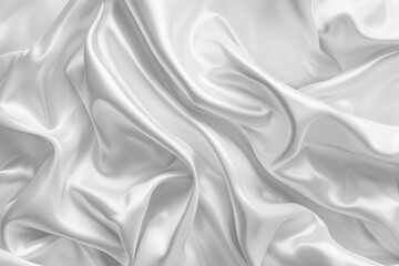 Obraz premium Abstract white background with satin waves for product design.